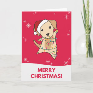 Carte de Noël de neige d'hiver de Labrador Animaux