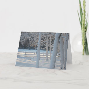 Carte de Noël de neige fraîchement tombée