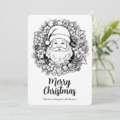 Carte de Noël de Noël avec couronne de Santa migno (Debout devant)