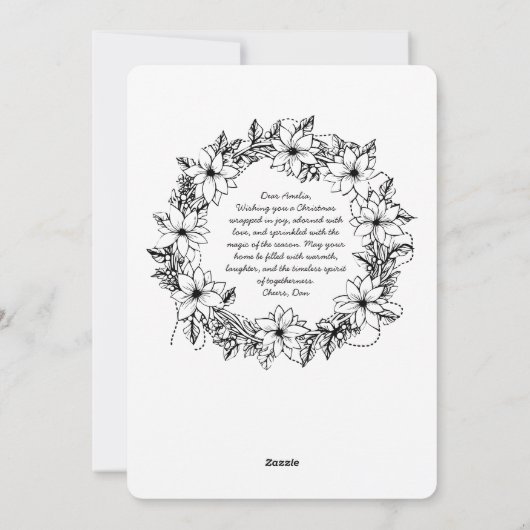 Carte de Noël de Noël avec couronne de Santa migno (Dos)