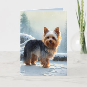 Carte de Noël de Noël de Cute Yorkshire Terrier