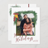 Carte de Noël de Noël de Garland et Bells (Devant / Derrière)