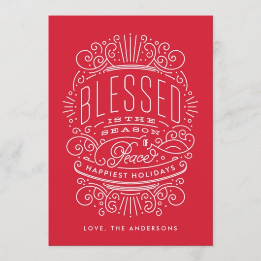 Carte de Noël de Noël de la saison bénite (Devant)