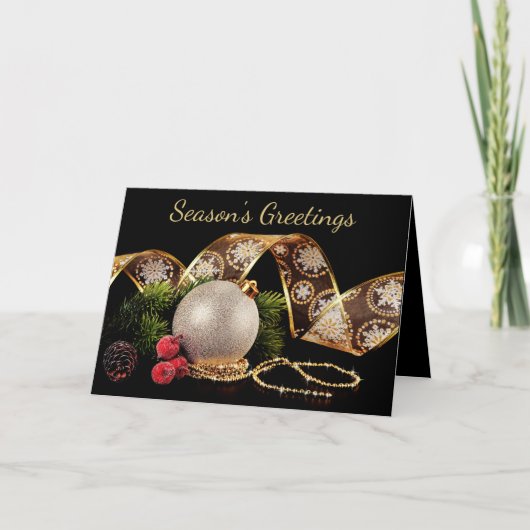 Carte de Noël de Noël Silver Photo famille Gold (Devant)