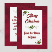 Carte de Noël de notre maison à la vôtre (Devant / Derrière)