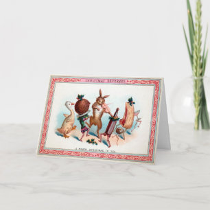 Carte de Noël de nourriture de danse victorienne