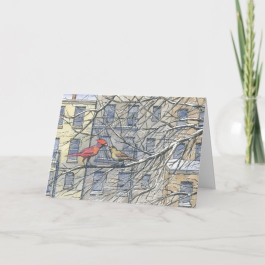 Carte de Noël "de paires cardinales" (Devant)