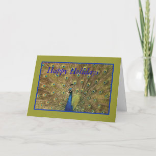 Carte de Noël de paon