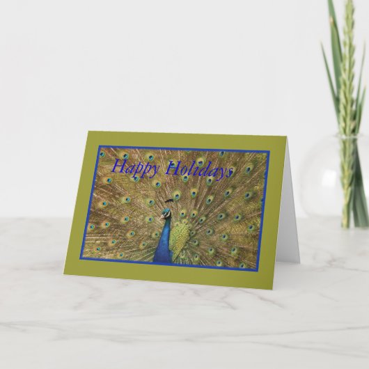 Carte de Noël de paon (Devant)