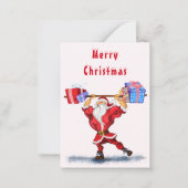 Carte de Noël de Papa Noël Fitness Drôle (Devant)