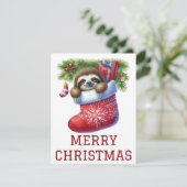 Carte de Noël de paresseux mignon (Debout devant)