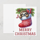 Carte de Noël de paresseux mignon (Devant / Derrière)