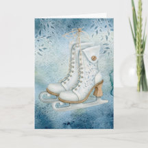 Carte de Noël de patin à glace vintage