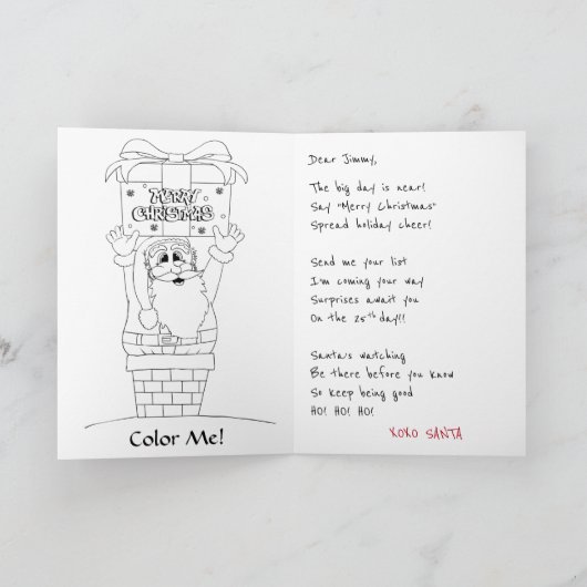 Carte de Noël de Père Noël (Intérieur)
