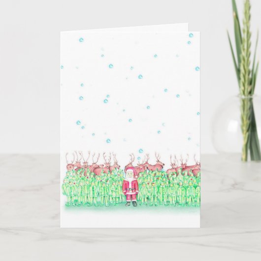 Carte de Noël de Père Noël de marathon pour le (Devant)