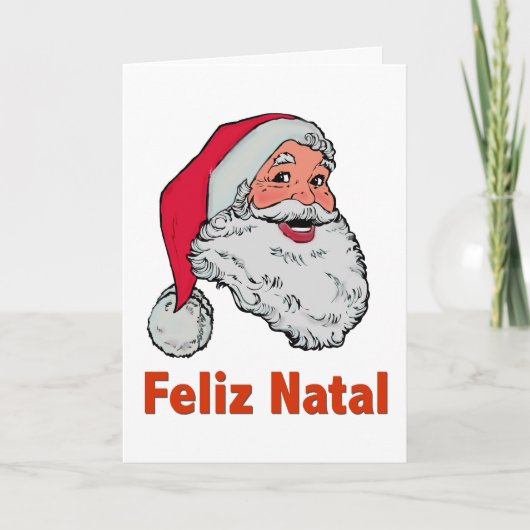 Carte de Noël de Père Noël de Portugais (Devant)