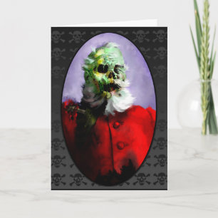 Carte de Noël de Père Noël de zombi