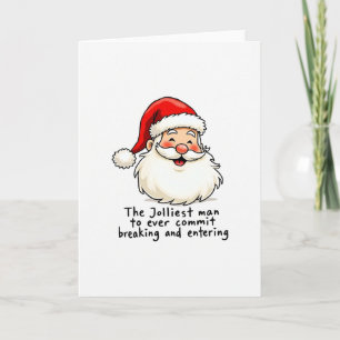 Carte de Noël de Père Noël Entrée par Effraction
