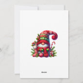 Carte de Noël de Père Noël Gnome Mignon (Dos)