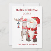 Carte de Noël de Père Noël & Helpers Editable Kids (Devant)