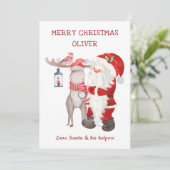 Carte de Noël de Père Noël & Helpers Editable Kids (Debout devant)