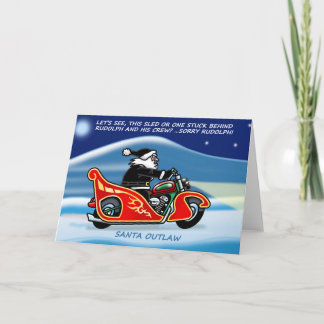 Carte de Noël de Père Noël Outlaw©