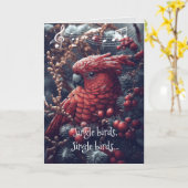 Carte de Noël de perroquet amusant (Fleur jaune)