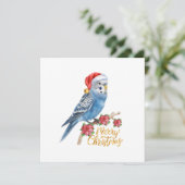 Carte de Noël de perruche (Debout devant)