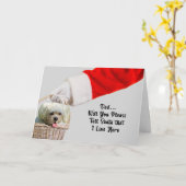 Carte de Noël de Pet Dog & Père Noël (Fleur jaune)