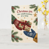 Carte de Noël de petit cadeau de mitaines (Fleur jaune)