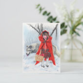 Carte de noël de petit loup rouge et méchant (Debout devant)