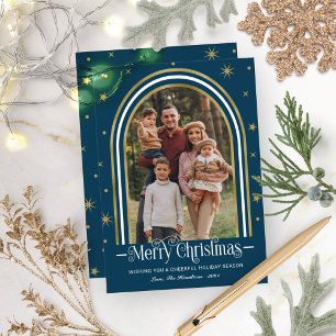 Carte de Noël de photo de famille de Noël à cadre 