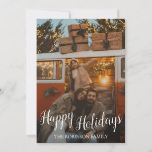 Carte de Noël de photo de famille Joyeuses Fêtes