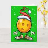 Carte de Noël de Pickleball (Fleur jaune)