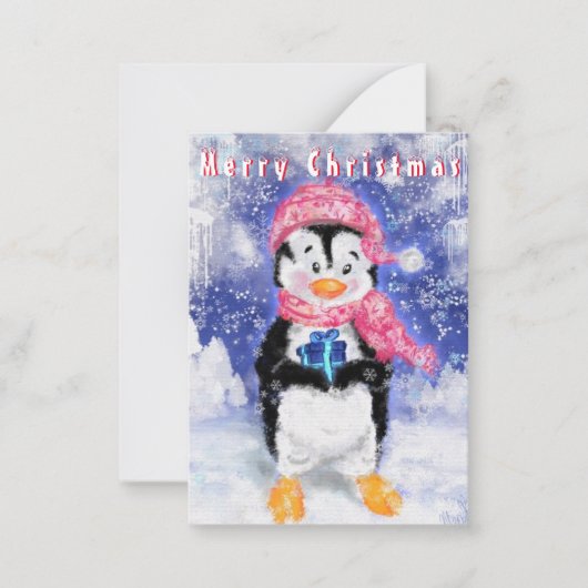 Carte de Noël de pingouin (Devant)