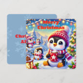 Carte de Noël de pingouin (Devant / Derrière)