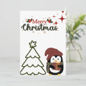 Carte de Noël de pingouin (Debout devant)