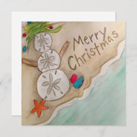 Carte de Noël de plage (Devant / Derrière)