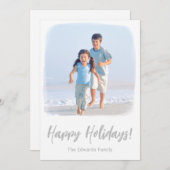 Carte de Noël de plage | Carte photo côtier tropic (Devant / Derrière)