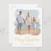 CARTE DE NOËL DE PLAGE | CARTE POSTALE TROPICALE (Devant / Derrière)