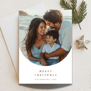 Carte de Noël de plage photo d'arch rétro avec écr
