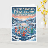 Carte de Noël de plongée Loch Ness (Fleur jaune)