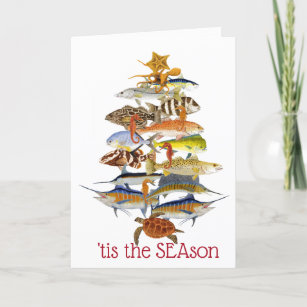 Carte de Noël de poisson salé