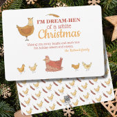 Carte de Noël de poulet amusant