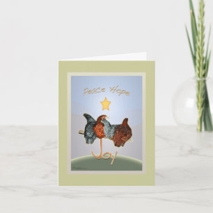 Carte de Noël de poulets de jardin d'enfance