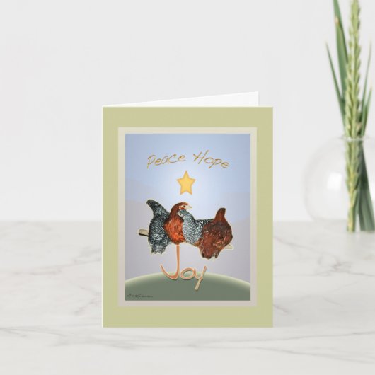 Carte de Noël de poulets de jardin pour bébé (Devant)