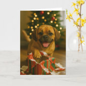 Carte de Noël de Puggle vilain (Fleur jaune)