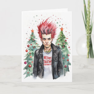 carte de Noël de punk rockeur