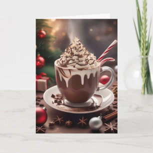 Carte de Noël de recette de chocolat chaud de Noël