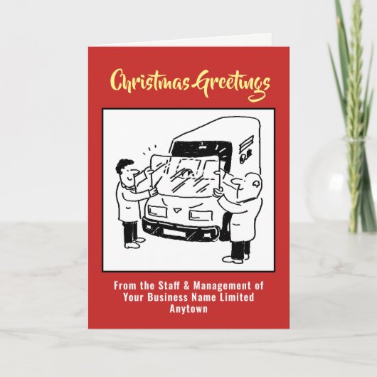 Carte de Noël de remplacement de pare-brise d'auto (Devant)